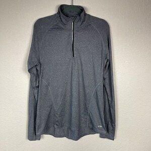 C9 Champion Duodry Heathered Gray Half Zip Long Sleeve Running Track Top Sz M